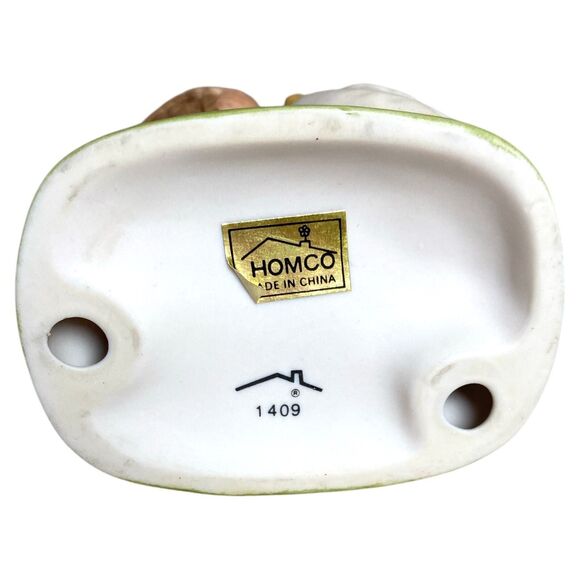 Vintage Homco Figurines #1409 Boy & Girl with Chickens Eggs Basket Farmhouse Set - Picture 7 of 10